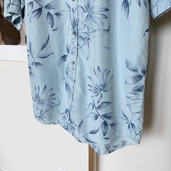 Marti Kat Men's XL Blue Floral Short Sleeve Button-Up Shirt Modal Casual Summer - Picture 3 of 10